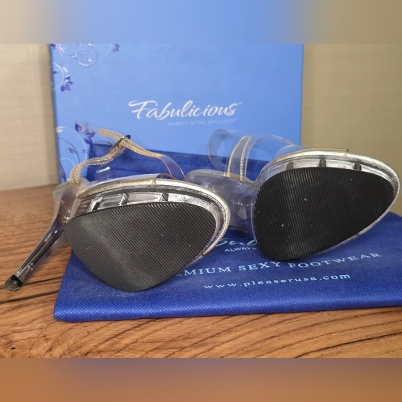 NPC BODYBUILDING HEELS, Pleaser Fabulicious LIP108 5" Clear Heels Women Size 7M - Picture 12 of 16